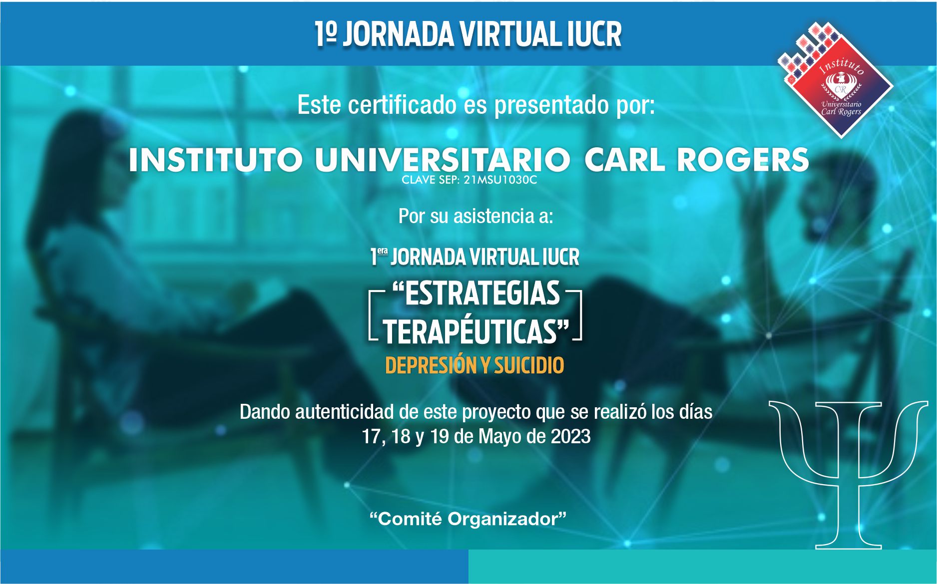 Certificado de Autenticidad 1erJornada Virtual - Psicología en Puebla
