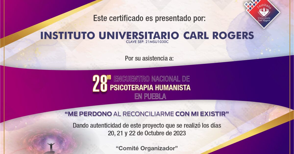 Certificado de Autenticidad 28ENPHP - Psicología en Puebla